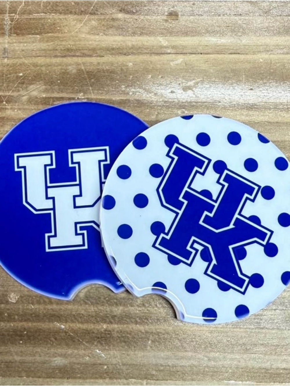 Kentucky Ceramic Car Coasters - Blue & White (Set of 2)